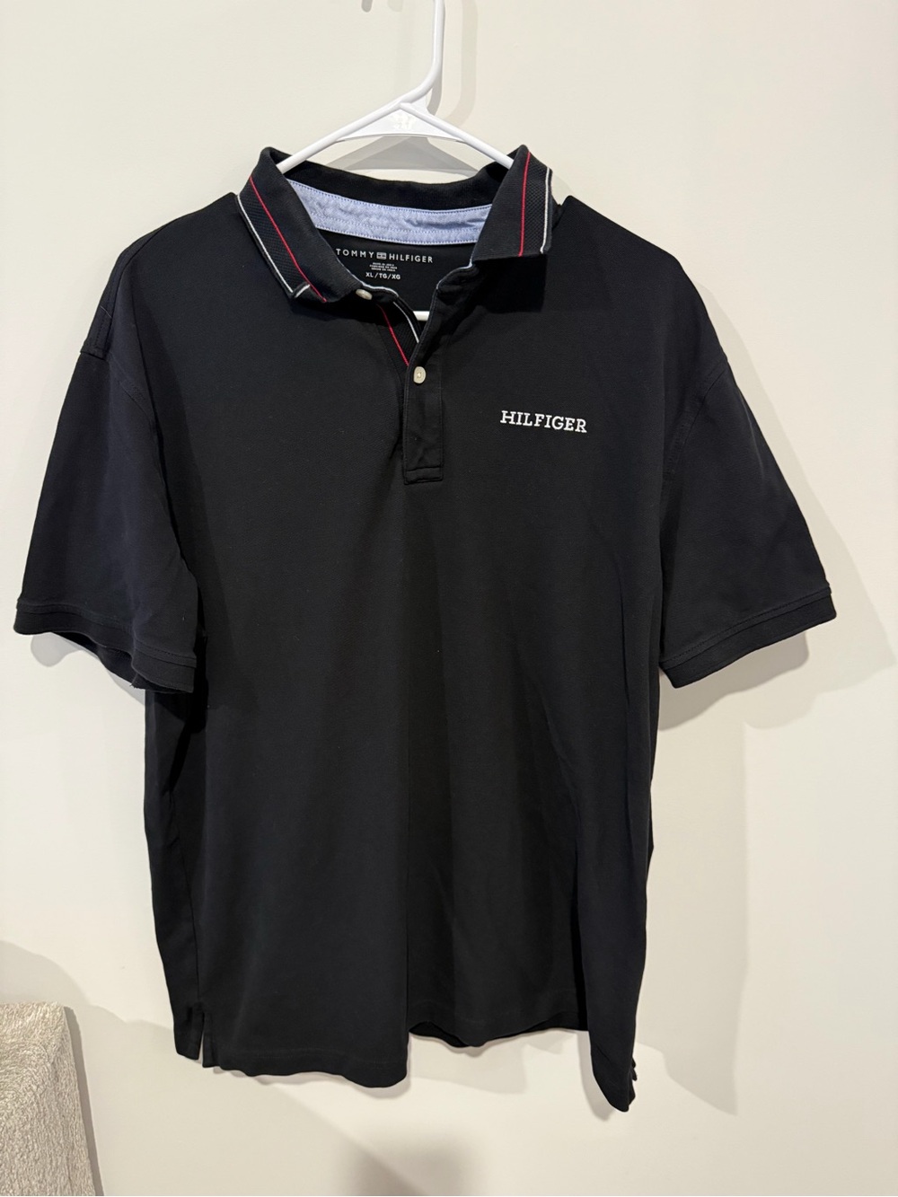 Tommy Hilfiger Black Polo with Red Trim